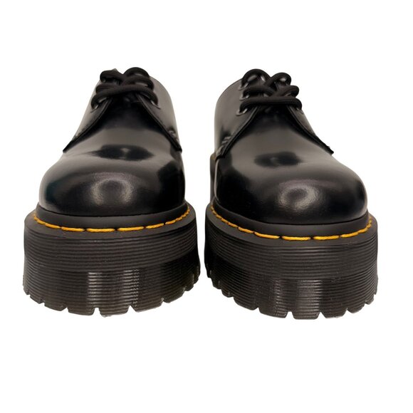 Dr. Martens Quad Black Leather Platform Derby shoes 1461 Unisex M 8 / W 9 - Picture 4 of 10